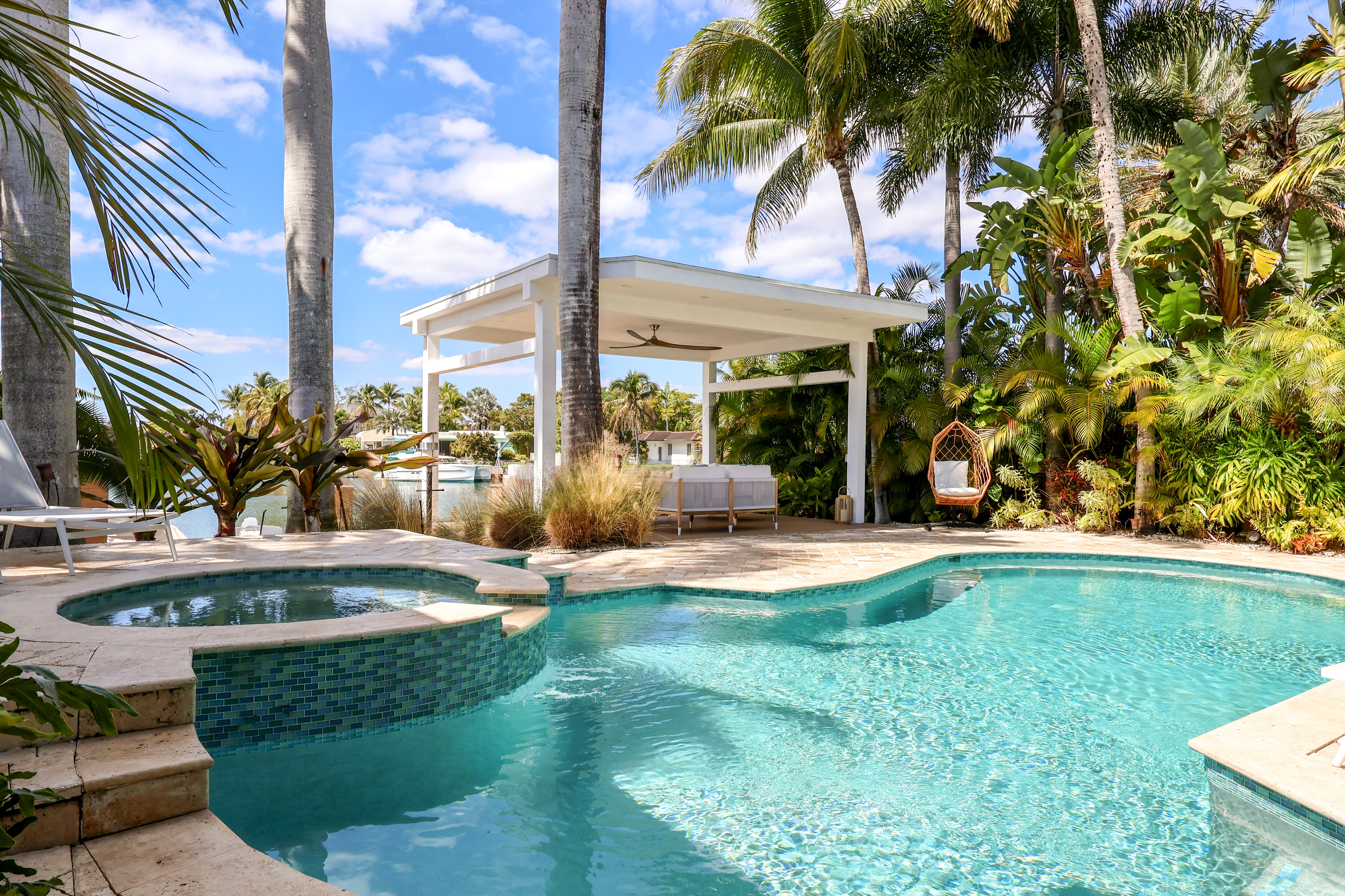 Exterior angle with landscaping